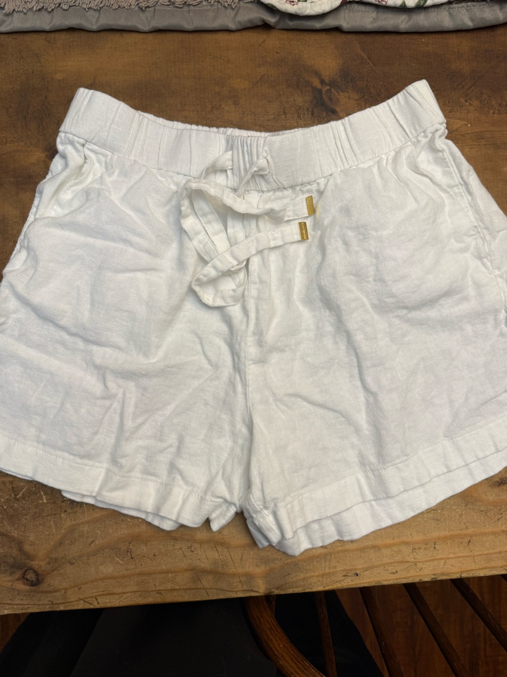 Michael Kors White Elastic Waist Shorts